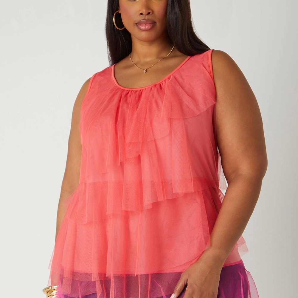 Ashley Stewart Coral‎ Sleeveless Top